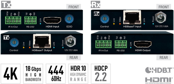 4K/18G POH/HDBT/HDMI EXTENDERS (INCLUDES KIT TX/RX 4K/40METERS 1080P/70METERS)